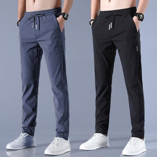 Combo of 2 Men's Sports Regular Fit Lycra Hot Track Pant with Two Side Pockets ( Black + Grey) (Buy 1 Get 1 Free )