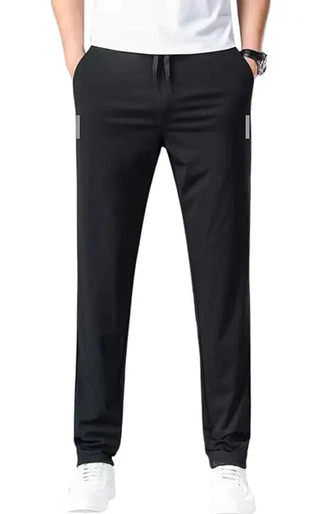 Combo of 2 Men's Sports Regular Fit Lycra Hot Track Pant with Two Side Pockets ( Black + Grey) (Buy 1 Get 1 Free )